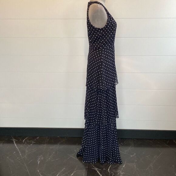 Marc New York Classic Dot Chiffon Halter Neck Tier Maxi Dress - Picture 4 of 10